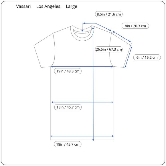 Vassari Los Angeles Blue L Rare Designer V-Neck Shirt with Pocket - Picture 2 of 16